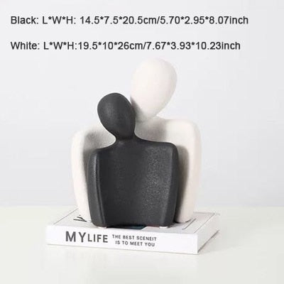 Nestled "Abstract Embrace" Modern Ceramic Figurines - The Finishing Touch Decor