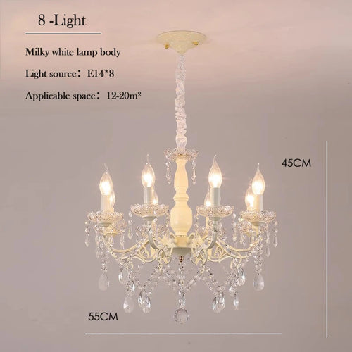 French White Crystal Retro Chandelier and Sconce Lighting - The Finishing Touch Decor