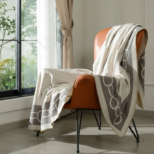 Chain Link Border Elegant Throw Blanket - The Finishing Touch Decor