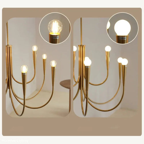 Metal Branch Gold French American Retro Pendant Chandelier - The Finishing Touch Decor
