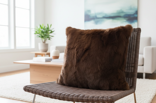 Soft Authentic Rabbit Fur Throw Pillow Covers