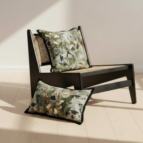 Luxury Retro Green Rolling Forest Throw Pillow Covers