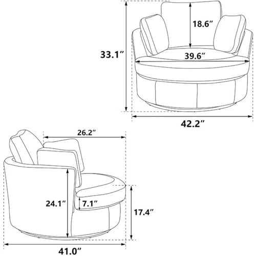 Oversized Boucle Round Barrel Accent Swivel Chair
