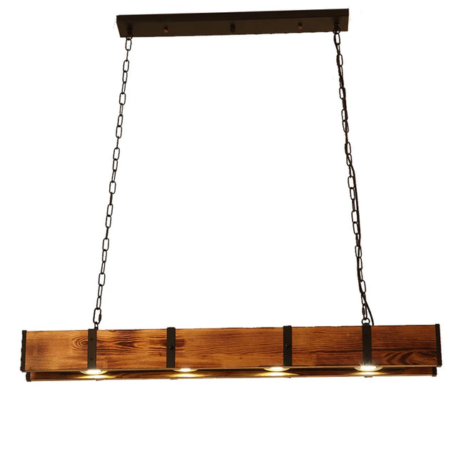 Rustic Wood Beam Farmhouse Vintage Chandelier Pendant Lamp - The Finishing Touch Decor