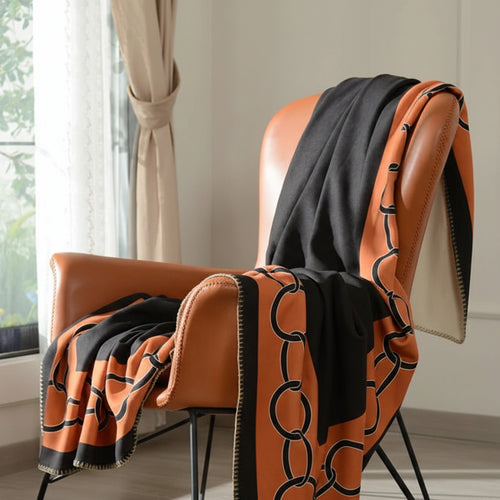 Chain Link Border Elegant Throw Blanket - The Finishing Touch Decor