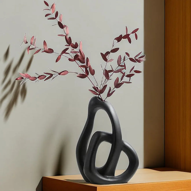 CAPIRON-Abstract Ceramic Vase, Flower Arrangement, Living Room, Table Office, Home Decoration Accessories, Interior Pampas Grass