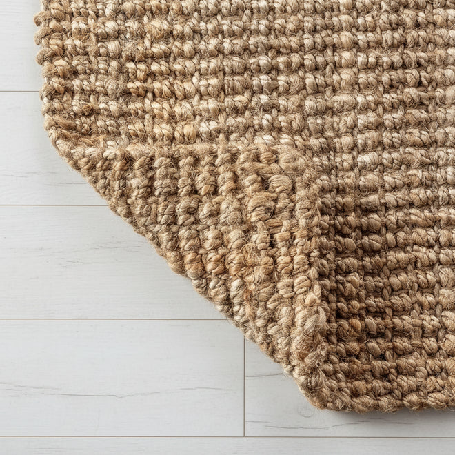Hand-Woven Chunky Braided Natural Jute 8 x 10 ft