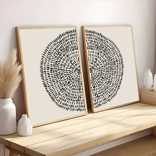 Nordic Minimalist Tree Ring Canvas Print Wall Art