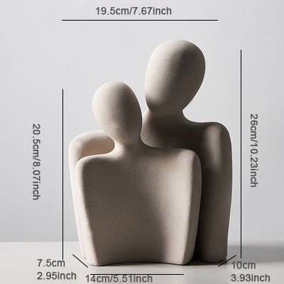Nestled "Abstract Embrace" Modern Ceramic Figurines - The Finishing Touch Decor