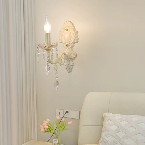 French White Crystal Retro Chandelier and Sconce Lighting - The Finishing Touch Decor