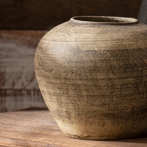 Distressed Beige Stone Ceramic Wabi Sabi Style Vases - The Finishing Touch Decor