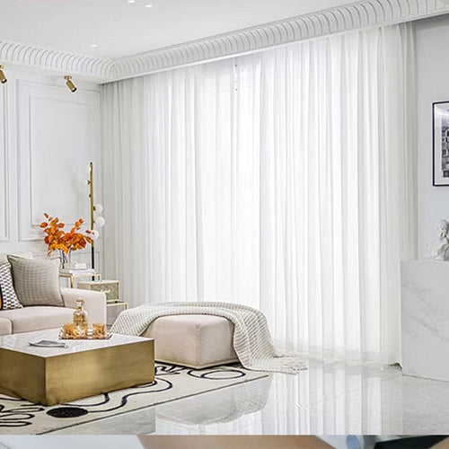 Sheer Voile Organza White Tulle Window Curtains - The Finishing Touch Decor