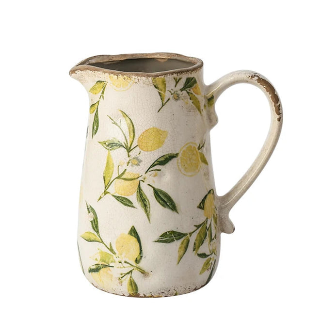 Decorative Retro Farmhouse Cottage Pitcher Vase by The Finishing Touch Decor with rustic finish and vintage farmhouse style.