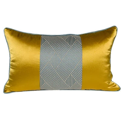 Glamorous Goldenrod Metallic Stripe Throw Pillows
