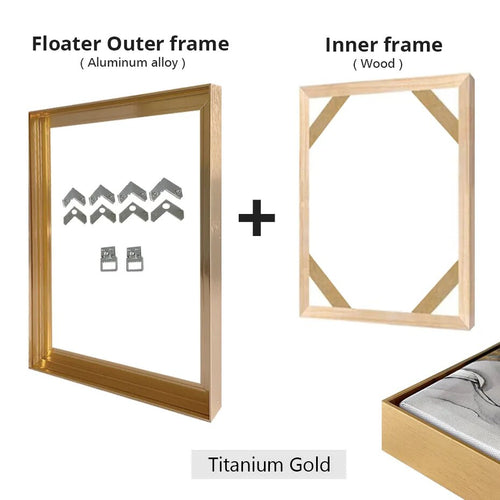Wall Art Floating Metal and Wood Frame DIY Kit for Canvas Print, Picture, Oil Painting - The Finishing Touch Decor