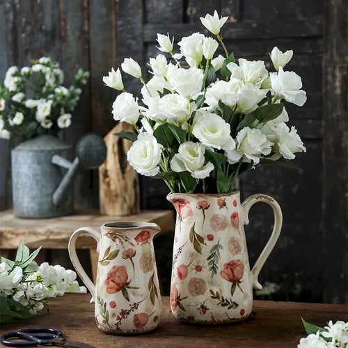 Decorative Retro Farmhouse Cottage Pitcher Vase by The Finishing Touch Decor, featuring a vintage-inspired design with a rustic finish.