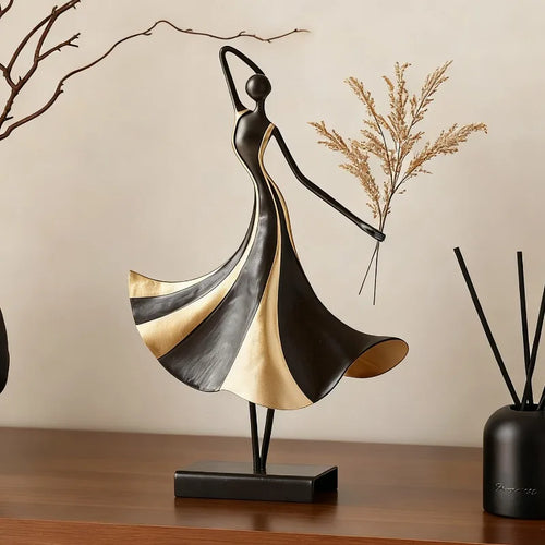 Creative ironwork female figure sculpture wine rack for living room or office decor, modern handcrafted desktop statue.