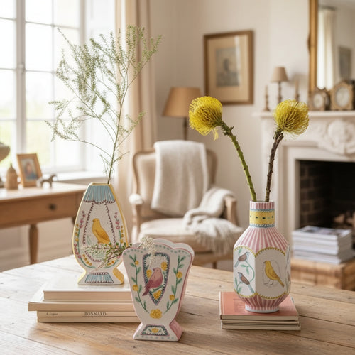 Wilde's Nightingale Birds Porcelain Ceramic Vase