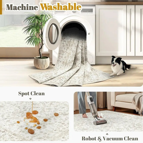 Classic Neutral Print Traditional Pattern Area Rug