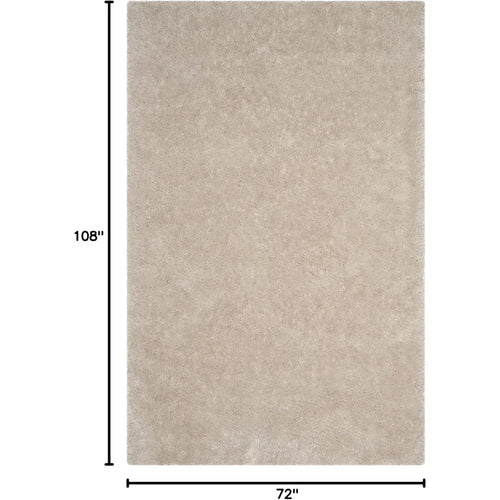 Luxe Shag Collection Area Rug - 6' x 9', Bone, Handmade Glam, 3.2-inch Thick Ideal for High Traffic Areas in Living Room, Bedro
