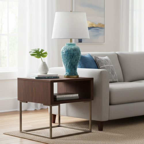 Blue Glaze Honeycomb Ceramic Table Lamp