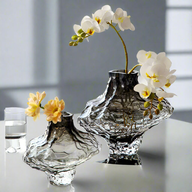 Luxury Nordic Minimalist Style Frosting Glass Vase Classic Home Living Room Decoration Stand For Flowers Decorative Vases Modern