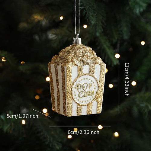 Gold & Sparkle Acrylic Pop Art Christmas Tree Ornaments