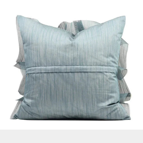 Blue Sheer Tissue Embroidered Handmade Throw Pillow Covers - The Finishing Touch Decor