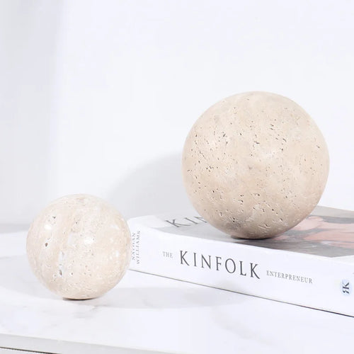Natural Marble & Travertine Stone Decorative Spheres - The Finishing Touch Decor