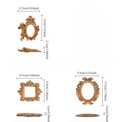 European Baroque Style Gold Resin Photo Frames