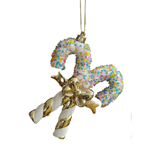 Gold & Sparkle Acrylic Pop Art Christmas Tree Ornaments
