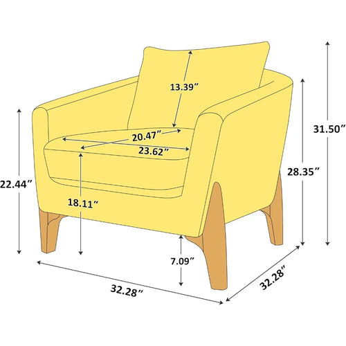 Accent Chair 31" Oversized Reading Chair Comfy Upholstered Boucle Lounge Armchair, Modern Living Room Chair with Back Pillow,Sin