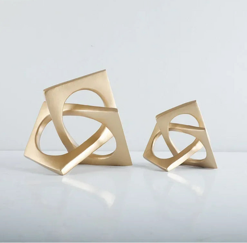 Abstract Geometric Distortion Ornaments Crafts Desk Decoration Golden Square Collar Artwork Statue Room Aesthetics Decor