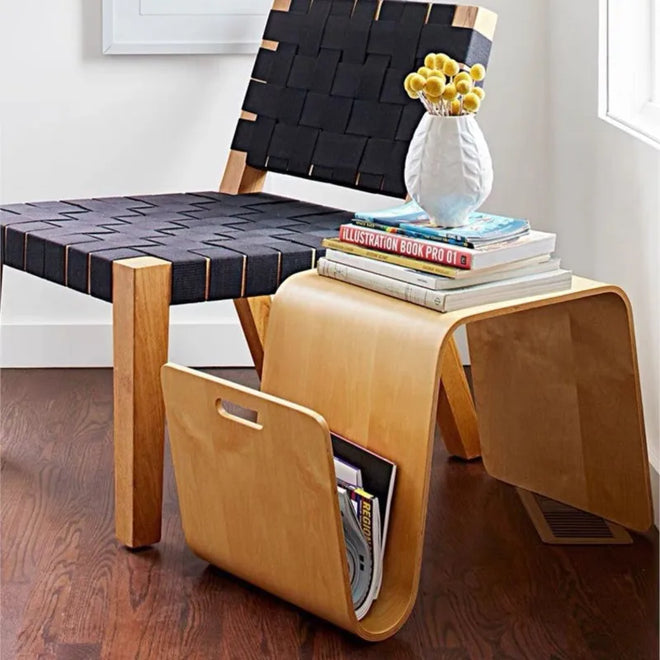 Scandi Minimalist Small N-Frame Wood Stand End Table - The Finishing Touch Decor