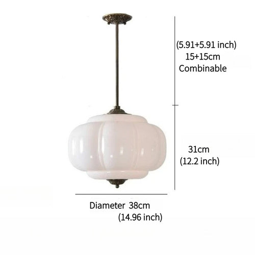 French Retro Glass Pendant Chandelier Lamp