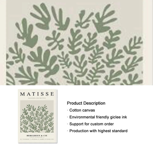Yayoi Kusama, William Morris, Matisse Green Botanical Posters Wall Art Canvas Painting Prints - The Finishing Touch Decor