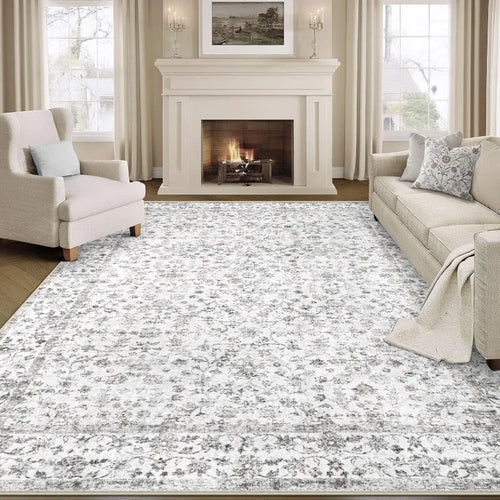 Classic Neutral Print Traditional Pattern Area Rug