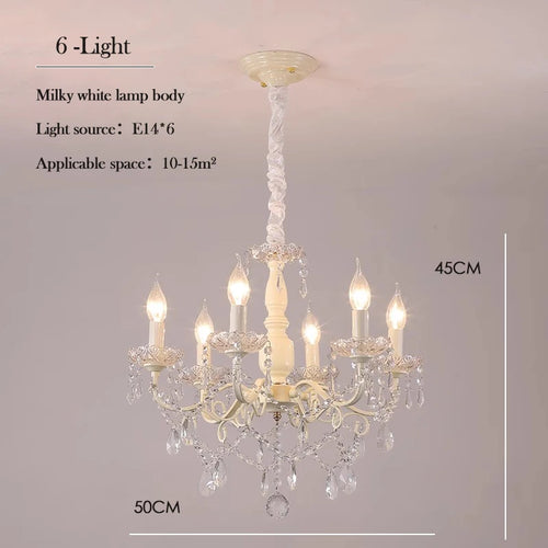 French White Crystal Retro Chandelier and Sconce Lighting - The Finishing Touch Decor