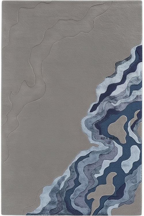 Irregular Wave New Zealand Wool Area Rug