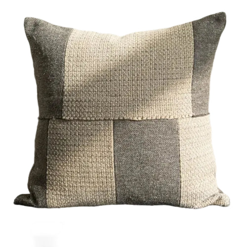 Luxury hemp rope striped throw pillow cover from The Finishing Touch Decor, featuring natural hemp texture and stylish striped design.