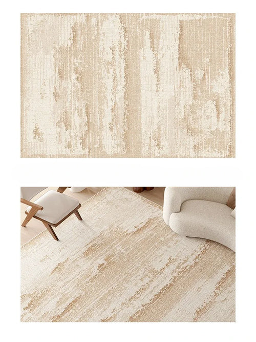 Striped Beige Carpet Comfortable Easy Clean Living Room Carpets Cream Luxurious Decorative Rug French Bedroom Bedside Rugs Tapis