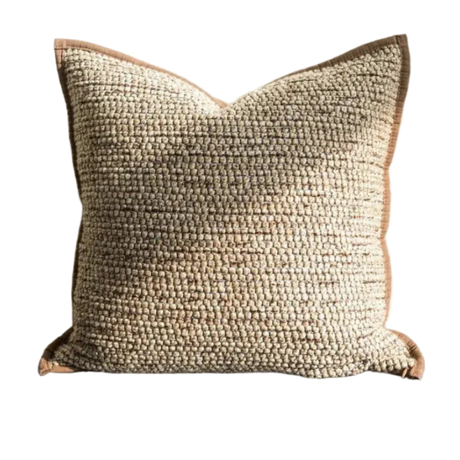 Striped hemp throw pillow cover from The Finishing Touch Decor, featuring a luxurious design for cozy home decor.