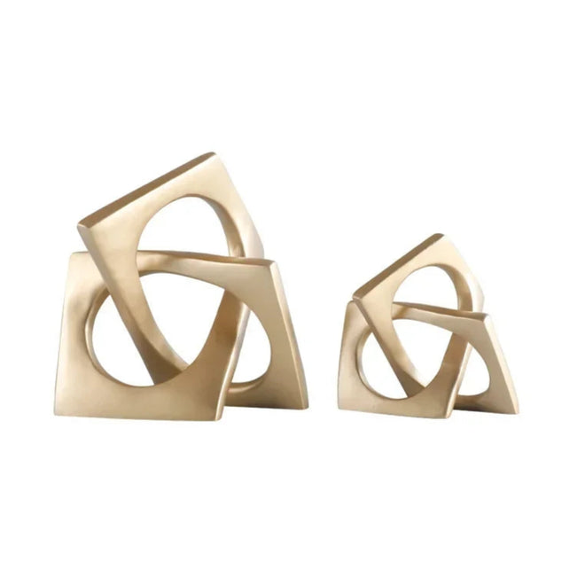 Abstract Geometric Distortion Ornaments Crafts Desk Decoration Golden Square Collar Artwork Statue Room Aesthetics Decor