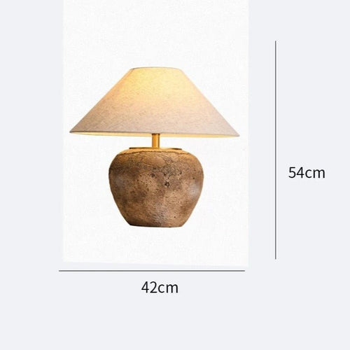 Round Rustic Wabi Sabi Ceramic Nordic Textured Table Lamp - The Finishing Touch Decor