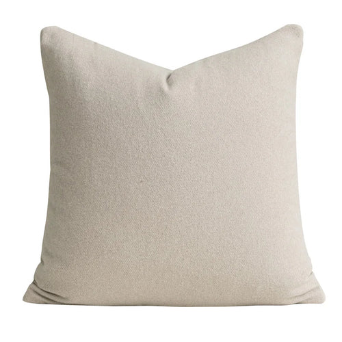 Gray geometric cushion cover by The Finishing Touch Decor, soft wool blend sofa pillow for living room or hotel home decor.