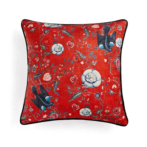 Duck & Lotus Flower Garden Print Throw Pillow Covers - The Finishing Touch Decor