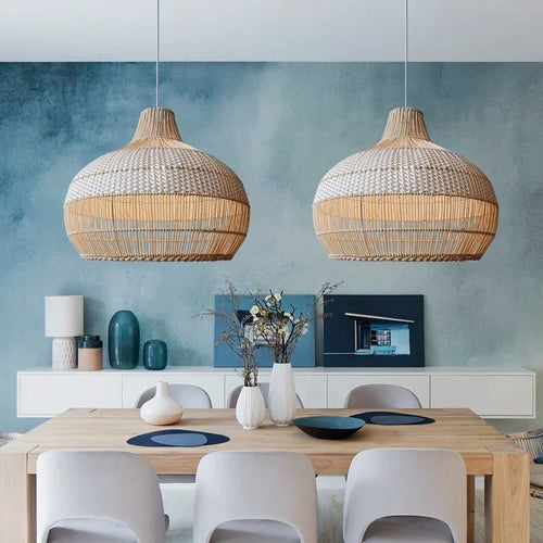 Iron Rattan Pendant Wabi Sabi Chandelier Lighting - The Finishing Touch Decor