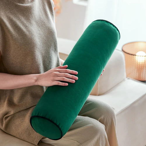 Long Round Pillows Luxury Soft Velvet Column Cushions Candy Color Decorative Pillow For Sofa Chair Bedding Home Decoration