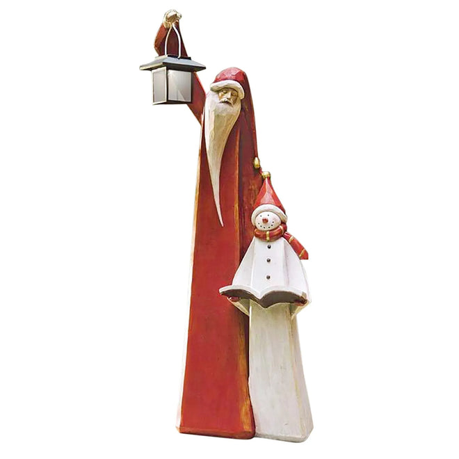 Santa & Snowman Figurine Indoor/Outdoor Statue