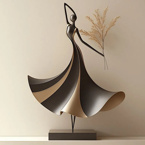 Modern female sculpture wine rack by The Finishing Touch Decor, crafted ironwork desktop statue for home or office decor.